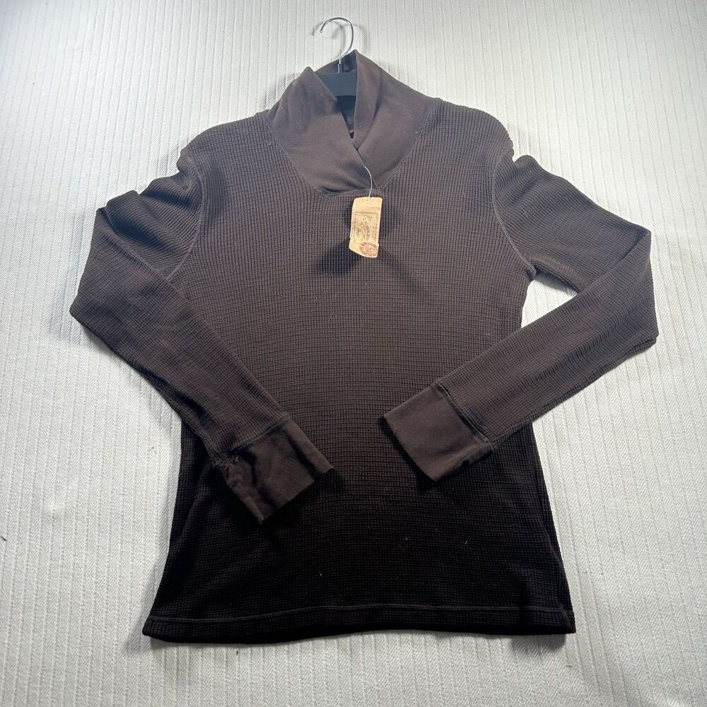 Lauren Ralph Lauren Women’s XL Brown Waffle Knit Thermal Shawl Collar Pullover